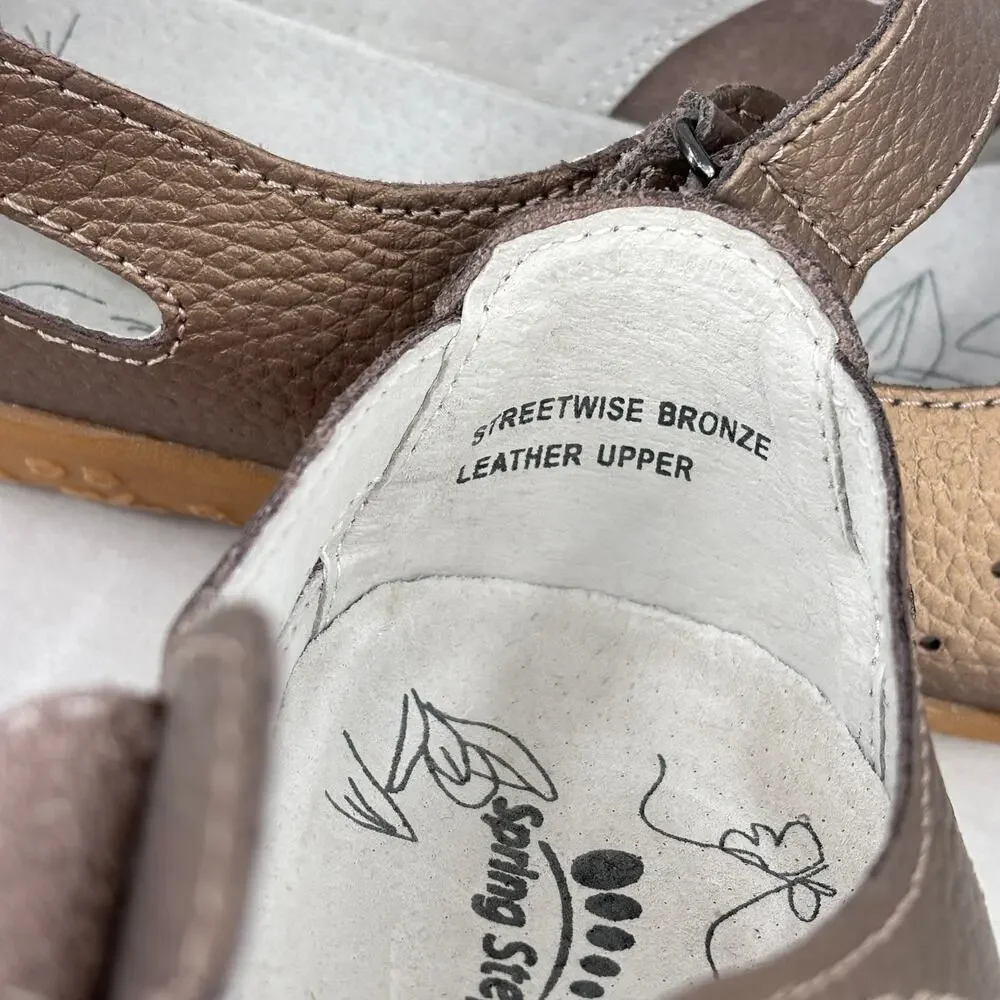 Spring Step Streetwise Mary Jane Flat Size EU 40 US 9 Bronze Leather‎ Adjustable